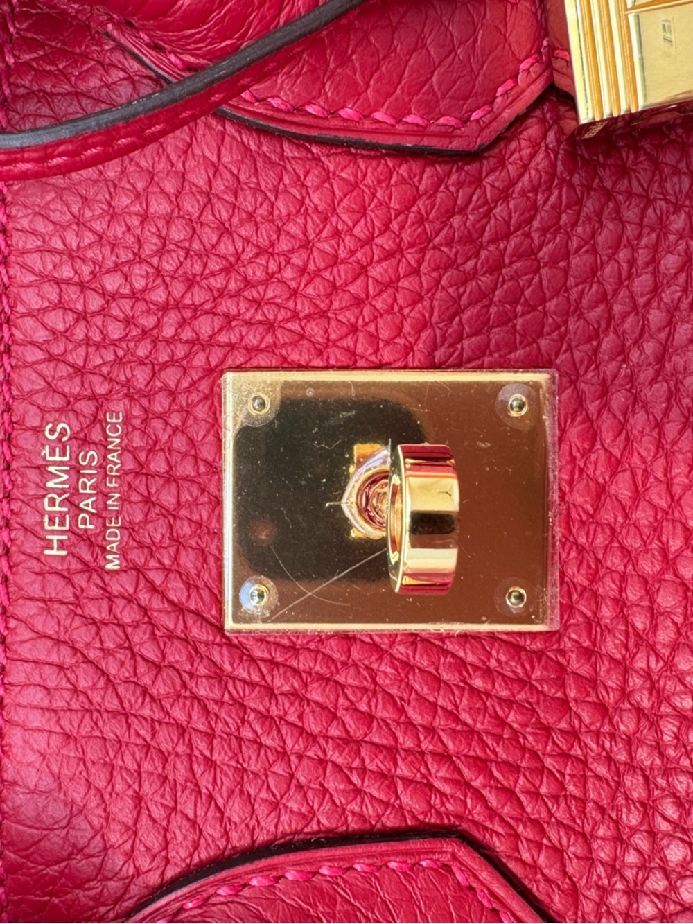 Hermès Red Birkin 30, Clemence - Picture 5 of 16